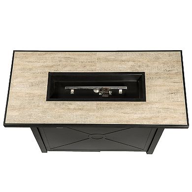 Teamson Home Outdoor Rectangular Propane Fire Pit