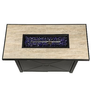 Teamson Home Outdoor Rectangular Propane Fire Pit