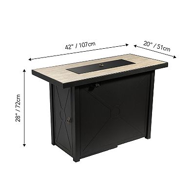 Teamson Home Outdoor Rectangular Propane Fire Pit
