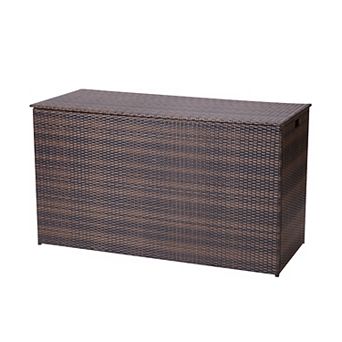 Teamson Home Wicker 154 Gallon Patio Storage Cabinet