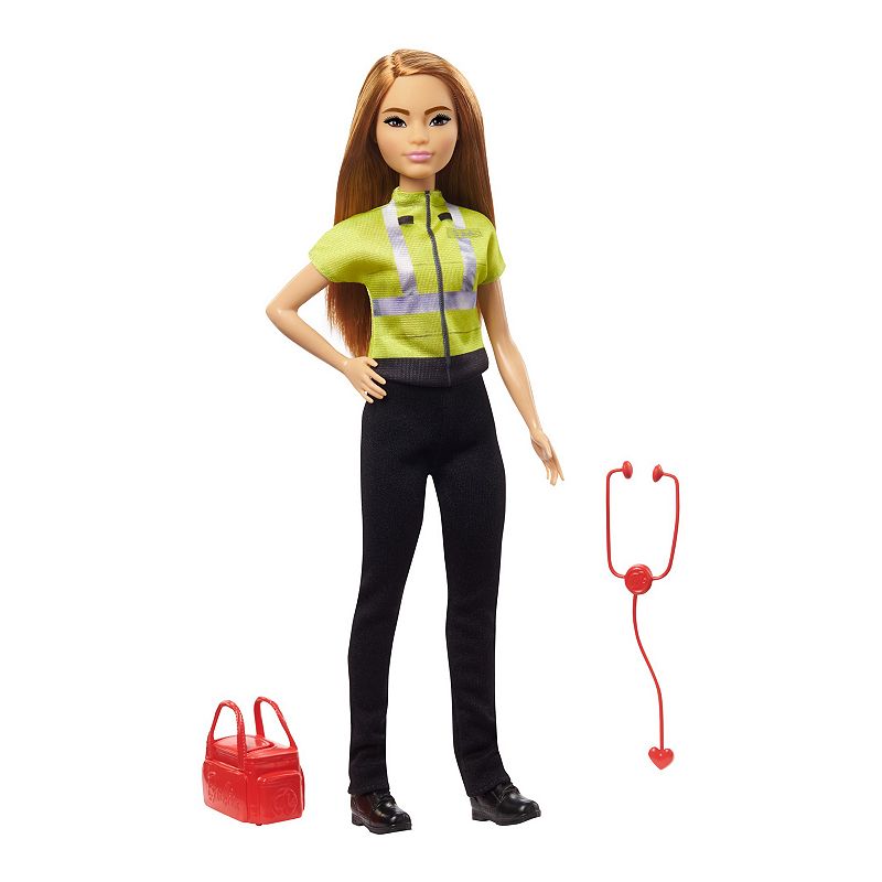 Barbie Paramedic Petite Fashion Doll with Brunette Hair  Stethoscope  Medical Bag & Accessories