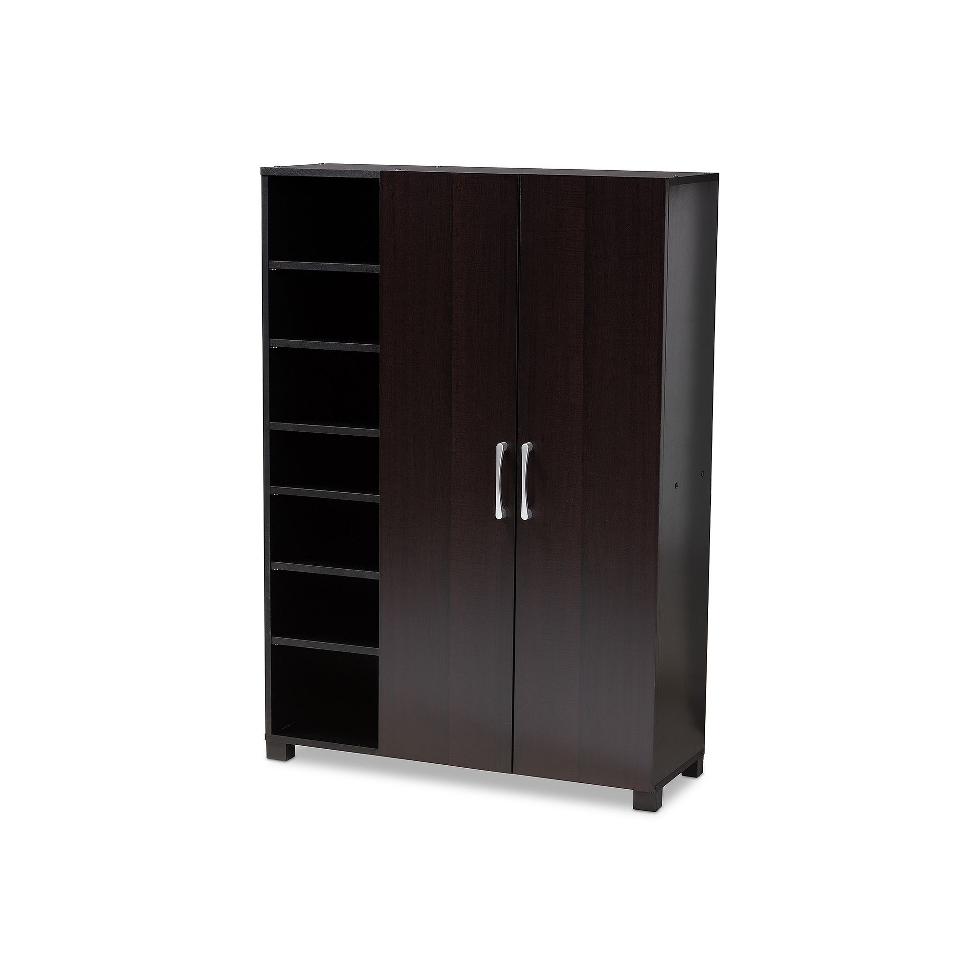 Baxton Studio Marine Dark Brown Shoe Cabinet Floor Decor