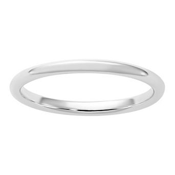 Platinum Half-Round Wedding Band