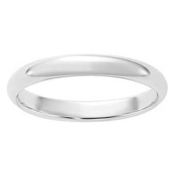 Platinum Half-Round Wedding Band