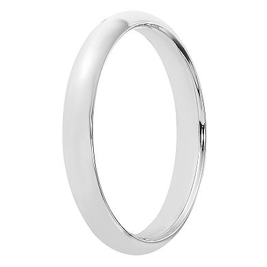 Platinum Half-Round Wedding Band