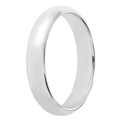 Platinum Half-Round Comfort Fit Lightweight Wedding Band