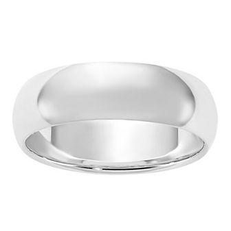 Platinum Half-Round Comfort Fit Lightweight Wedding Band