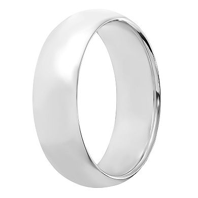 Platinum Half-Round Comfort Fit Lightweight Ring