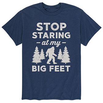 Men's Stop Staring At My Big Feet Tee