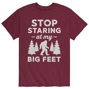 Men's Stop Staring At My Big Feet Tee