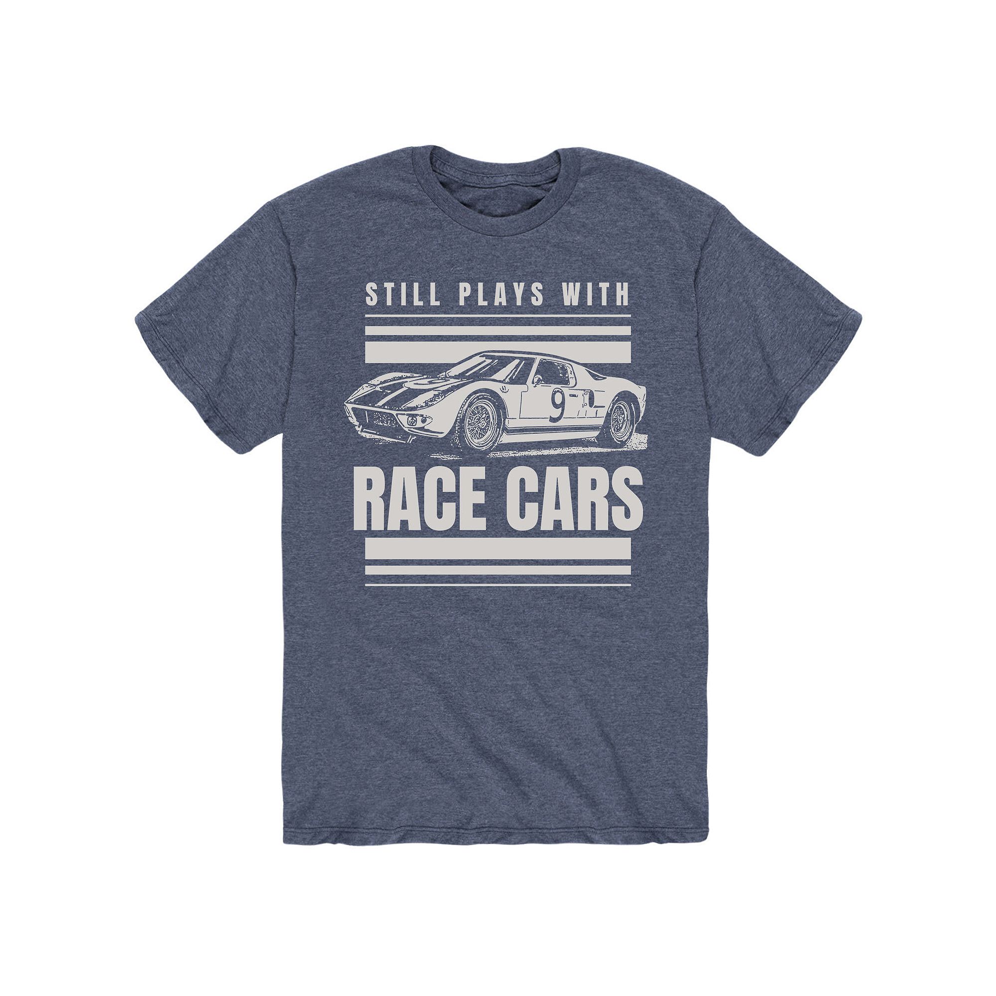 Mens Still Plays With Race Cars Tee, Size: Small, Blue