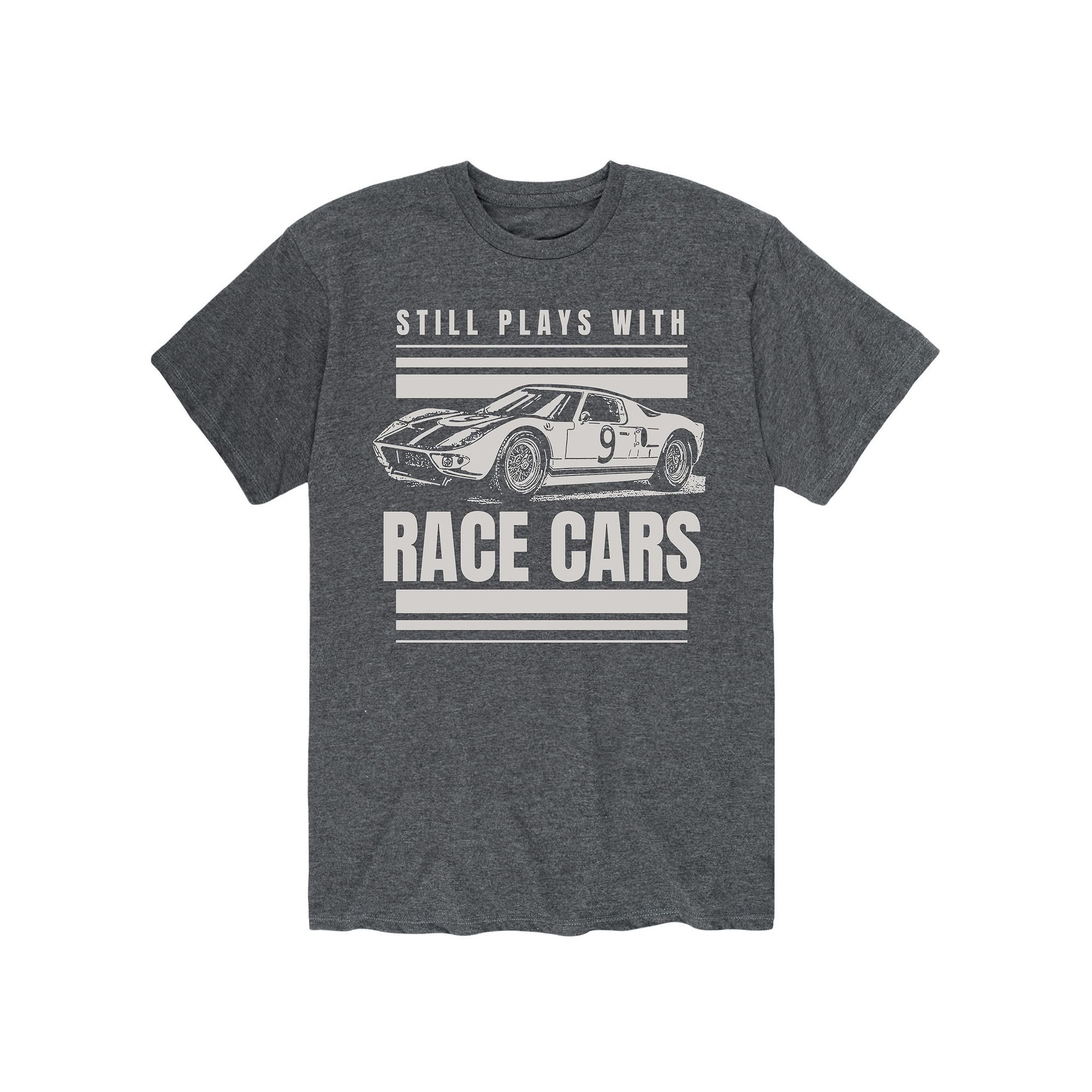 Mens Still Plays With Race Cars Tee, Size: Small, Gray