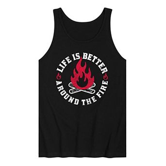 Men's Life Is Better Around Fire Tank Top