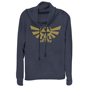 Juniors' Zelda Triforce Hyrule Crest Cowl Neck Pullover