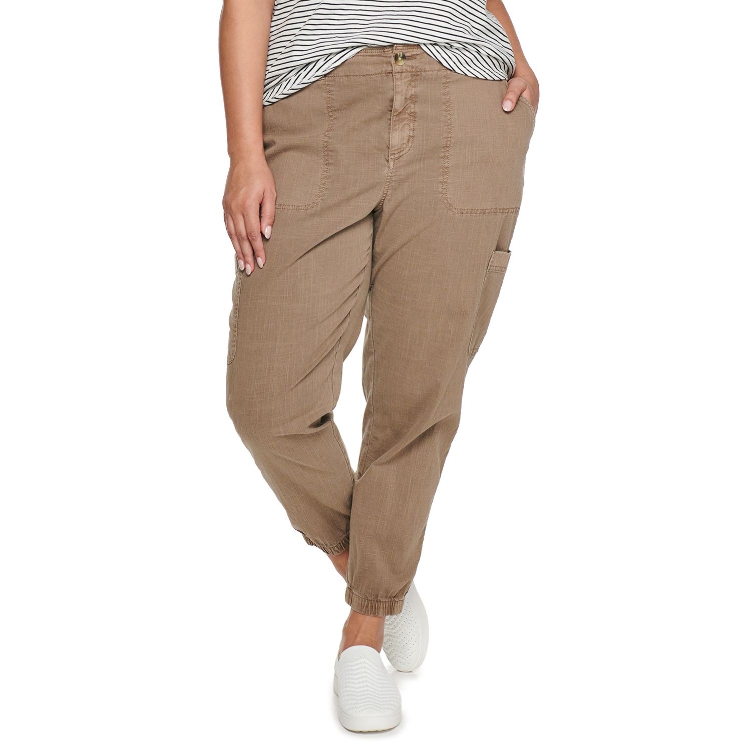 plus size brown cargo pants