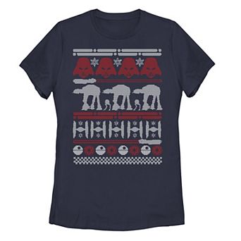Junior's Star Wars Battle Of Hoth Ugly Christmas Sweater Tee