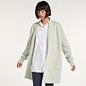 Women's FLX Pieced Woven Open-Front Cardigan