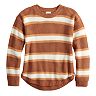 Juniors' SO® Crewneck Drop Shoulder Shirttail Sweater