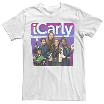 Men's iCarly Cast Photo Title Logo Tee