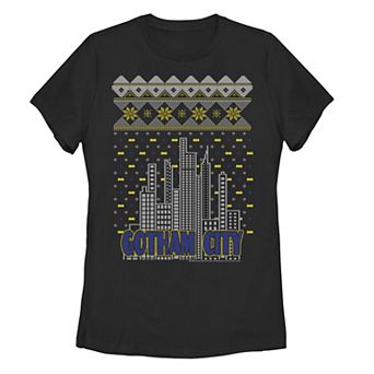 Juniors' Batman Gotham City Christmas Tee