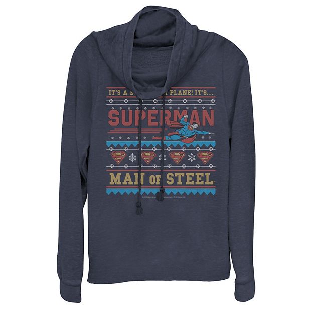 Juniors DC Comics Superman Man Of Steel Christmas Sweater Style