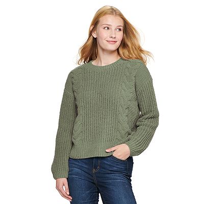 Juniors SO Braided Cable Chenille Pullover