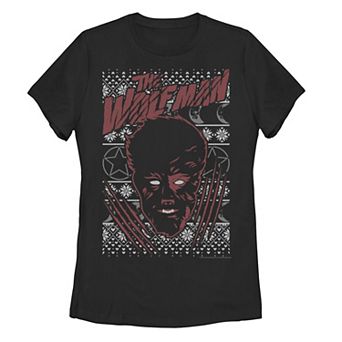 Junior's Universal Monsters Christmas The Wolf Man Ugly Sweater Tee