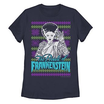 Junior's Universal Monsters Christmas The Bride Of Frankenstein Tee