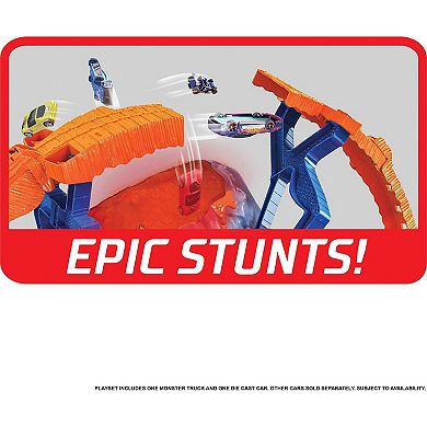 Hot Wheels Monster Trucks T. Rex Volcano Arena Track Playset