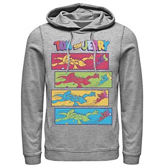 Men's Tom And Jerry Multi-Color Chase Scene Panels Hoodie