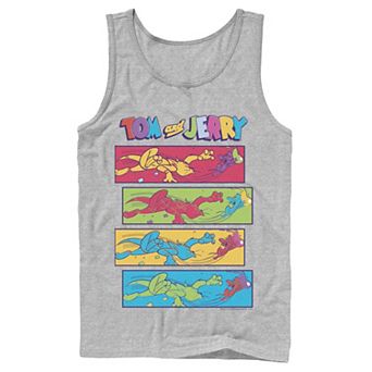 Men's Tom And Jerry Multi-Color Chase Scene Panels Tank Top