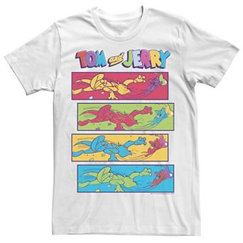 Men's Tom And Jerry Multi-Color Chase Scene Panels Tee
