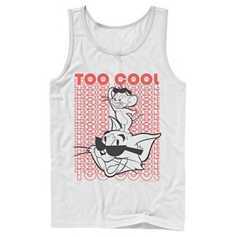 Men's Tom And Jerry Too Cool Word Stack Portrait Tank Top