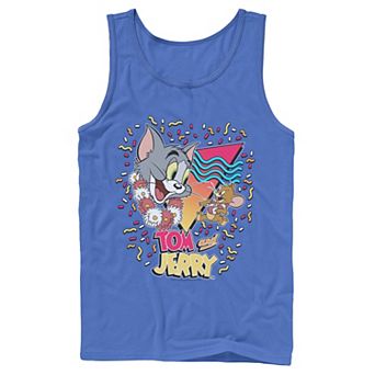 Men's Tom And Jerry 90's Confetti Portrait Logo Tank Top