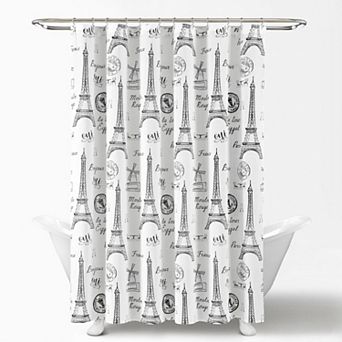 Lush Decor Paris Bonjour Shower Curtain