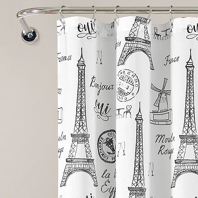 Lush Decor Paris Bonjour Shower Curtain