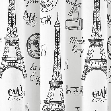 Lush Decor Paris Bonjour Shower Curtain