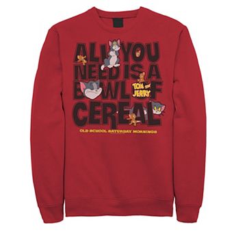 Men's Tom And Jerry All You Need Is A Bowl Of Cereal Sweatshirt