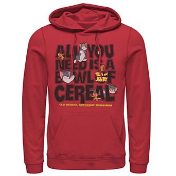 Men's Tom And Jerry All You Need Is A Bowl Of Cereal Hoodie