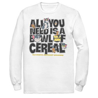 Men's Tom And Jerry All You Need Is A Bowl Of Cereal Tee