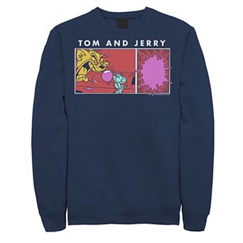 Men's Tom And Jerry Bubble Gum Scene Portrait Panel Sweatshirt