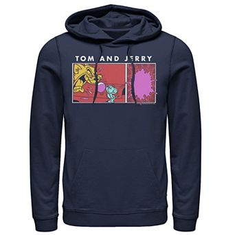 Men's Tom And Jerry Bubble Gum Scene Portrait Panel Hoodie