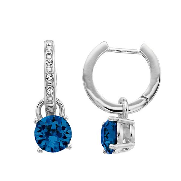 Brilliance Crystal Huggie Hoop Drop Earrings