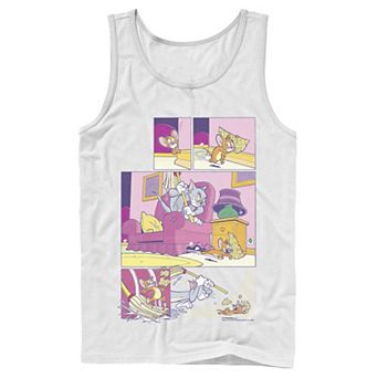 Men's Tom And Jerry Stealing Cheese Comic Panels Tank Top