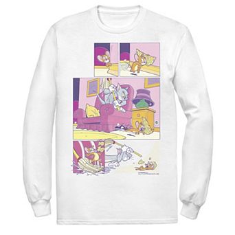 Men's Tom And Jerry Stealing Cheese Comic Panels Tee