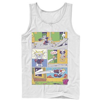 Men's Tom And Jerry Fight Scene Comic Panels Tank Top