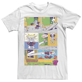 Men's Tom And Jerry Fight Scene Comic Panels Tee