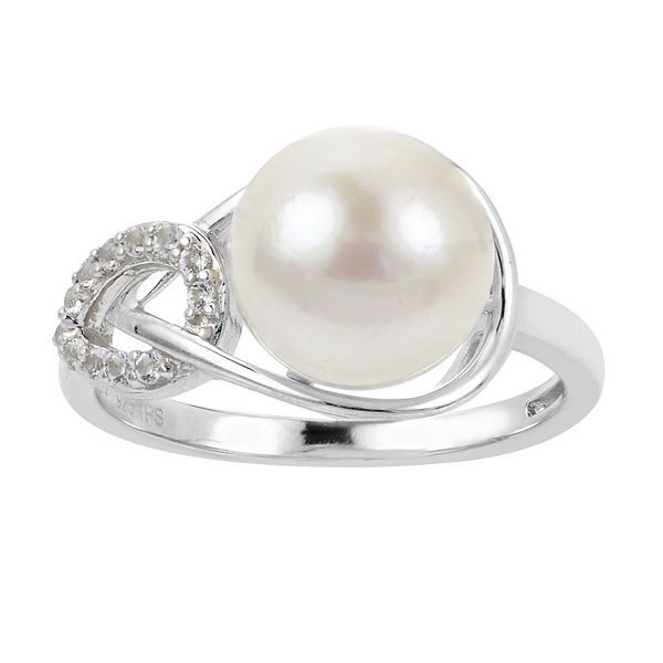 PearLustre by Imperial Freshwater Cultured Pearl & White Topaz Double ...