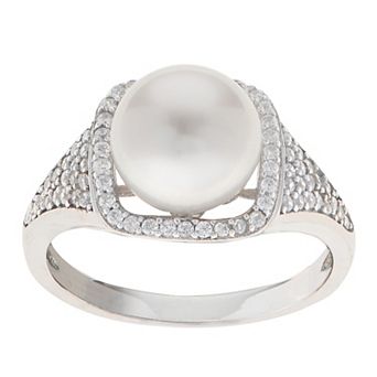 PearLustre by Imperial Freshwater Cultured Pearl & White Topaz Ring