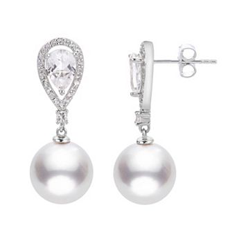 PearLustre by Imperial Freshwater Cultured Pearl & White Topaz Drop Earrings